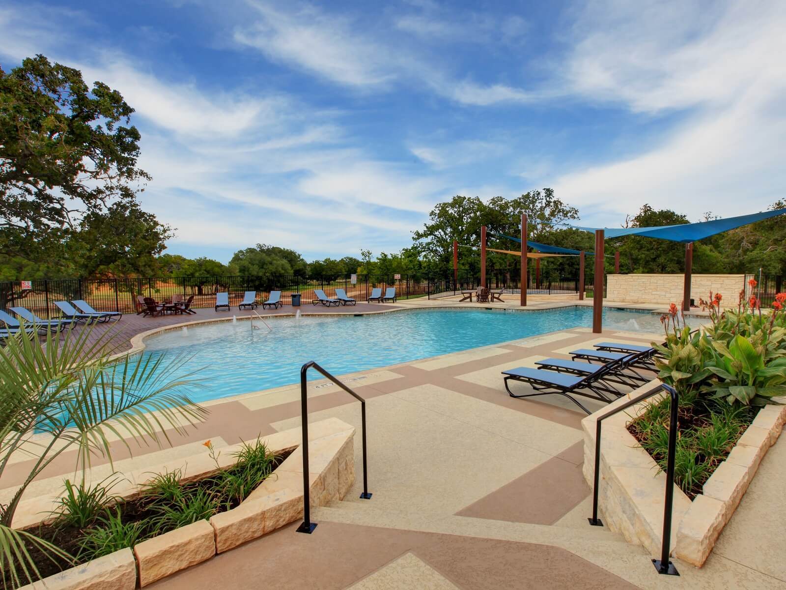 Take in an early morning swim with fitness partners in the lap pool.