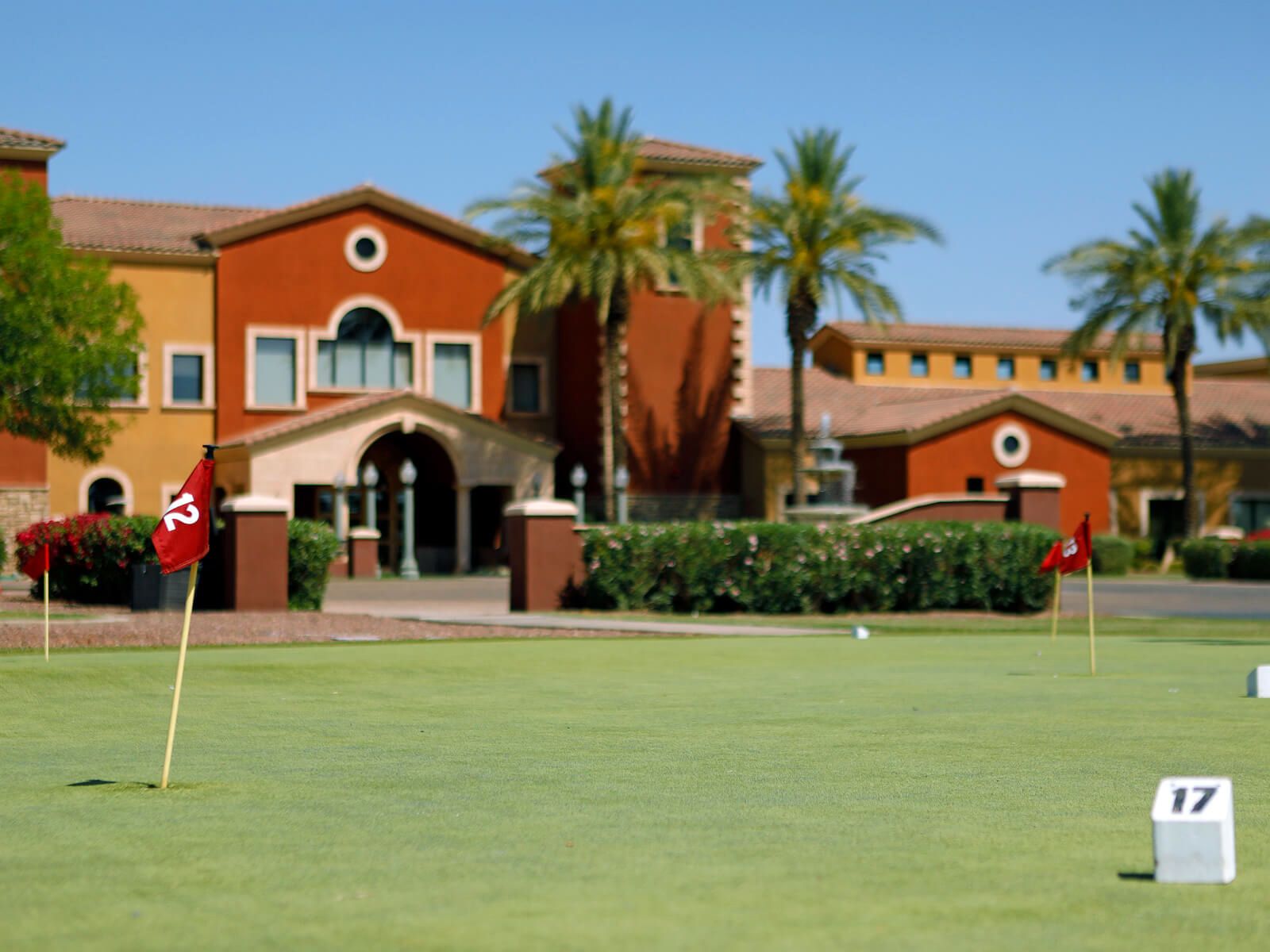 Spend mornings on the putting green and afternoons next to the resort-style pool.