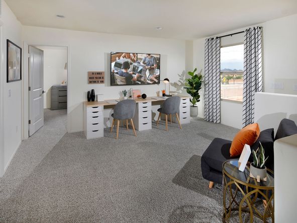 Comfortably work from home in the spacious loft.