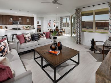 Great Room in Amber Floorplan modeled at The Enclave at Mission Royale