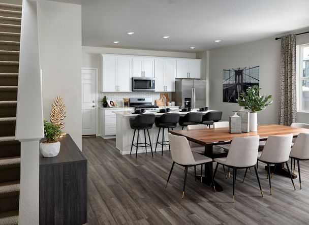 Welcome to the Woodland floorplan modeled ay Horizon Uptown in Aurora, CO.