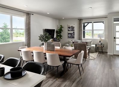 Welcome to the Woodland floorplan modeled ay Horizon Uptown in Aurora, CO.