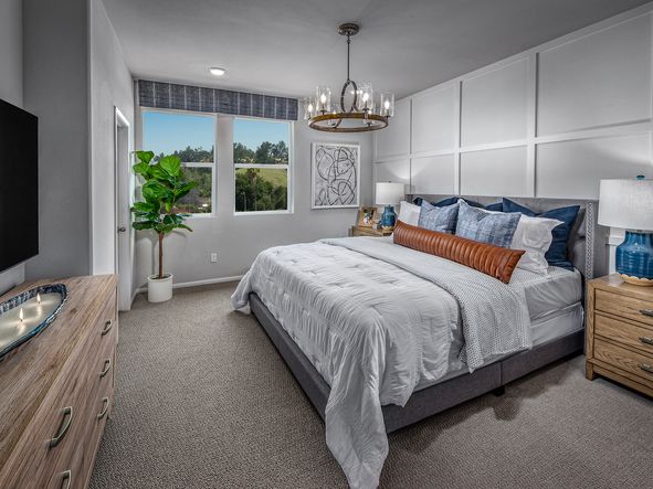 Primary bedroom in the 1633 floorplan at a Meritage Homes community in Pomona, CA.