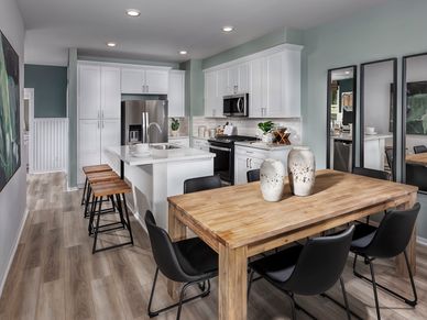 Dining room in the 1636 floorplan at a Meritage Homes community in Pomona, CA.