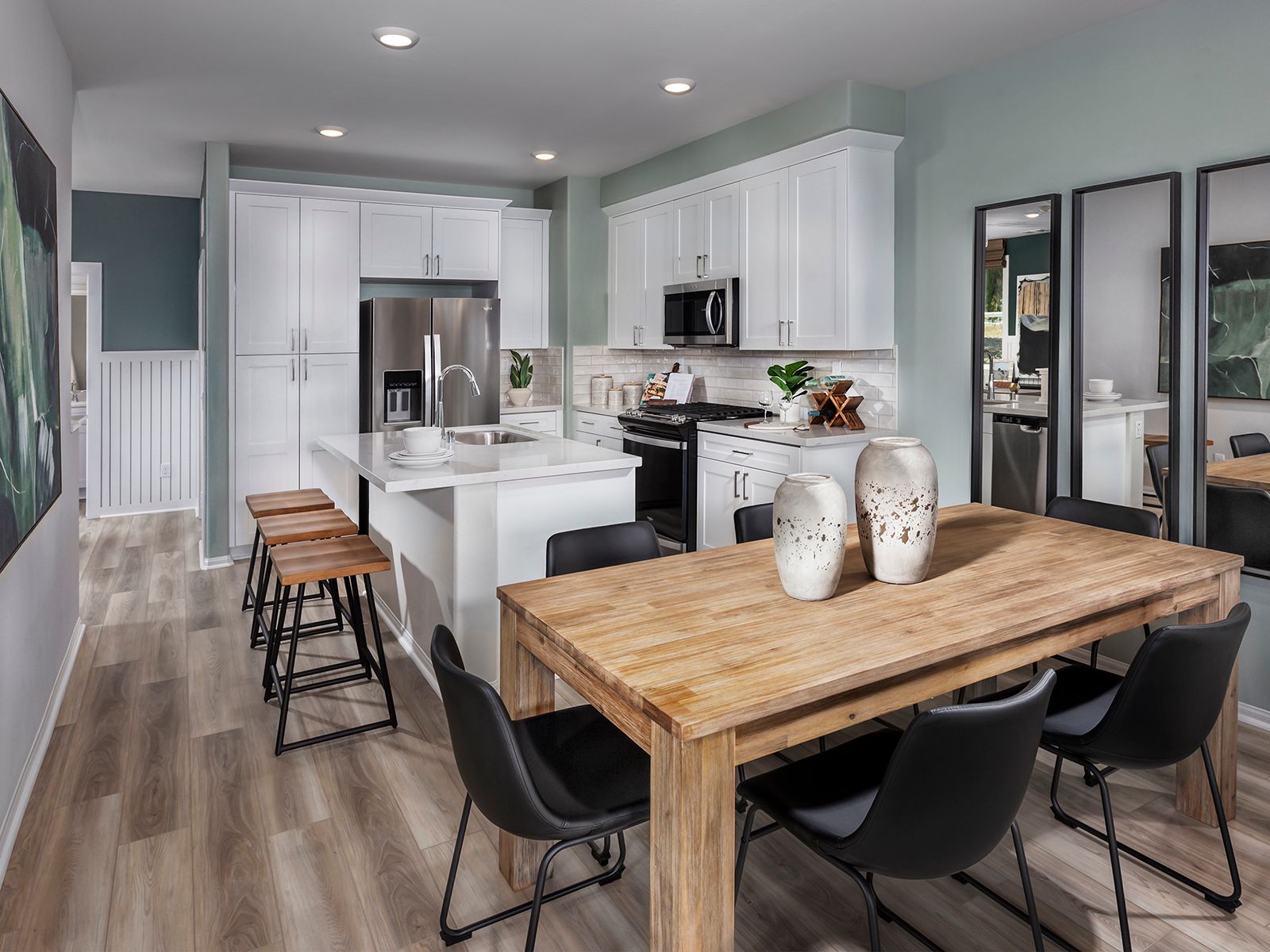 Dining room in the 1636 floorplan at a Meritage Homes community in Pomona, CA.