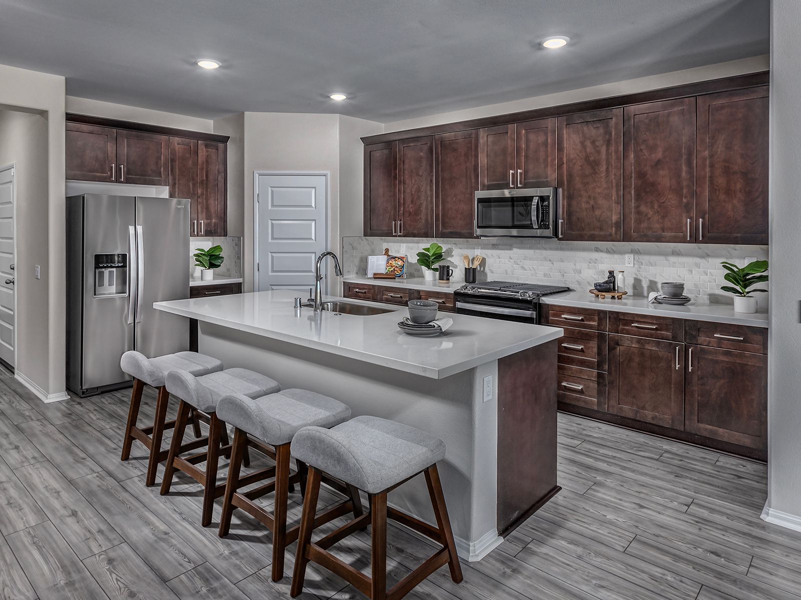 Residence 2 floorplan modeled at a nearby Meritage community.