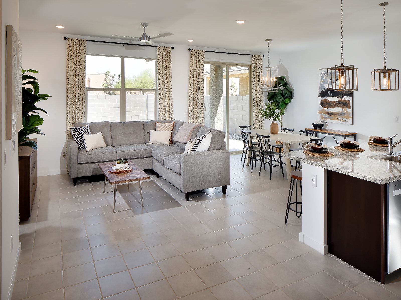 Great Room in the Cedar Floorplan modeled at Hurley Ranch