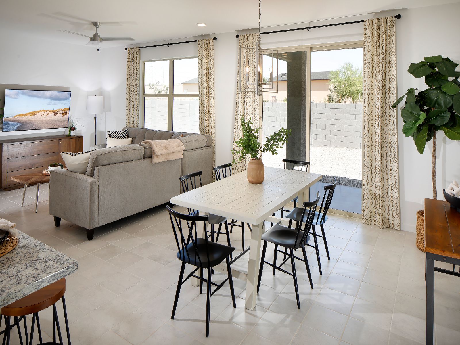 Dining Room in the Cedar Floorplan modeled at Hurley Ranch