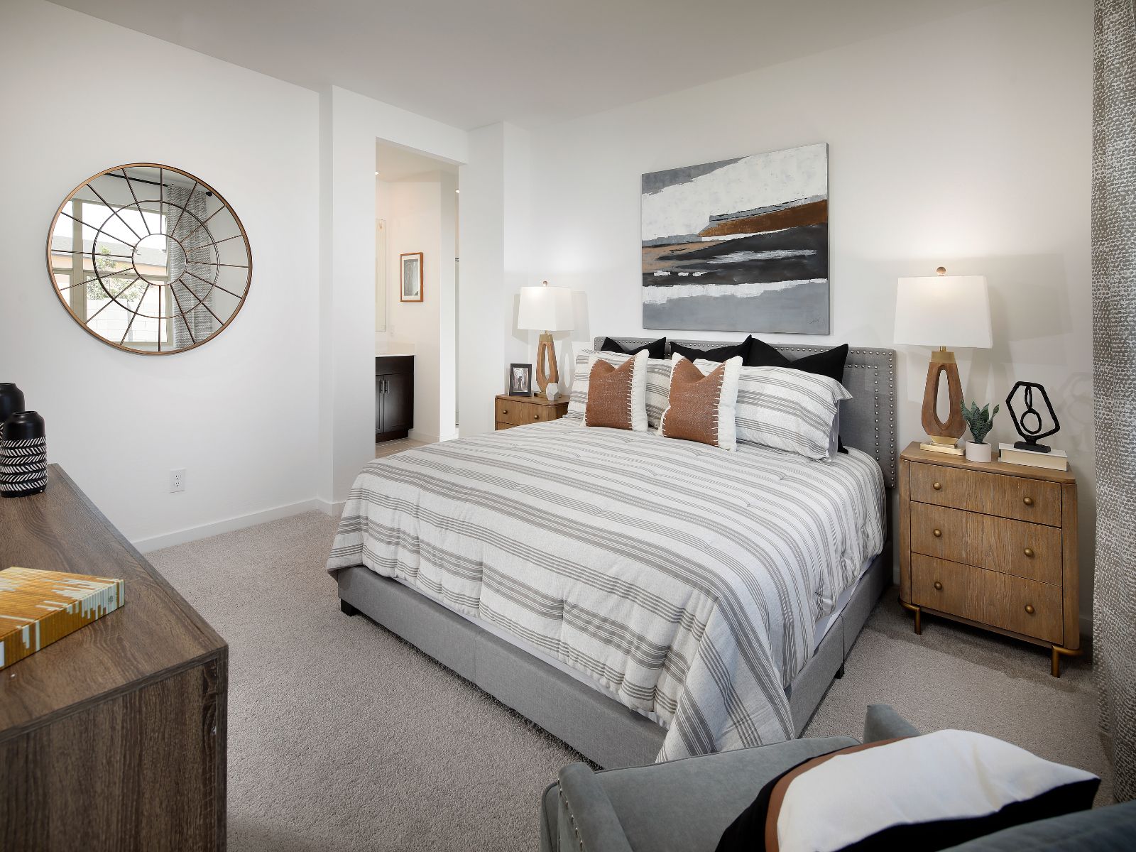 Primary Bedroom in the Cedar Floorplan modeled at Hurley Ranch