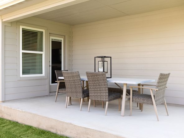 Spend more time outside on the covered outdoor patio.