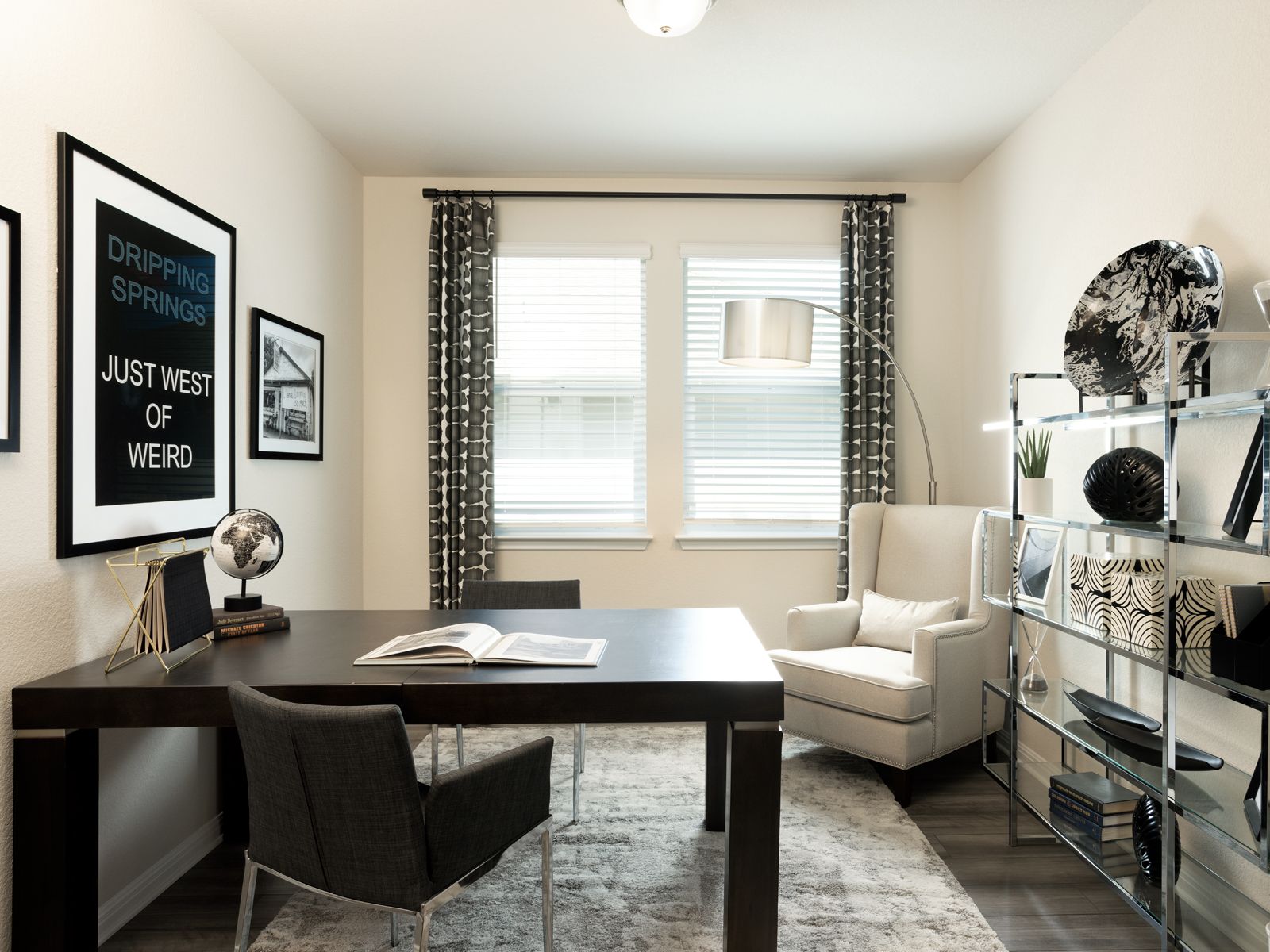 The private study is on the first floor.