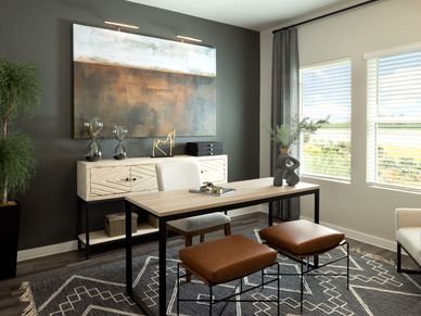 The flex space can be converted into a convenient study.