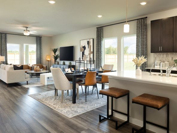 This open concept makes it easy to spend time with family.
