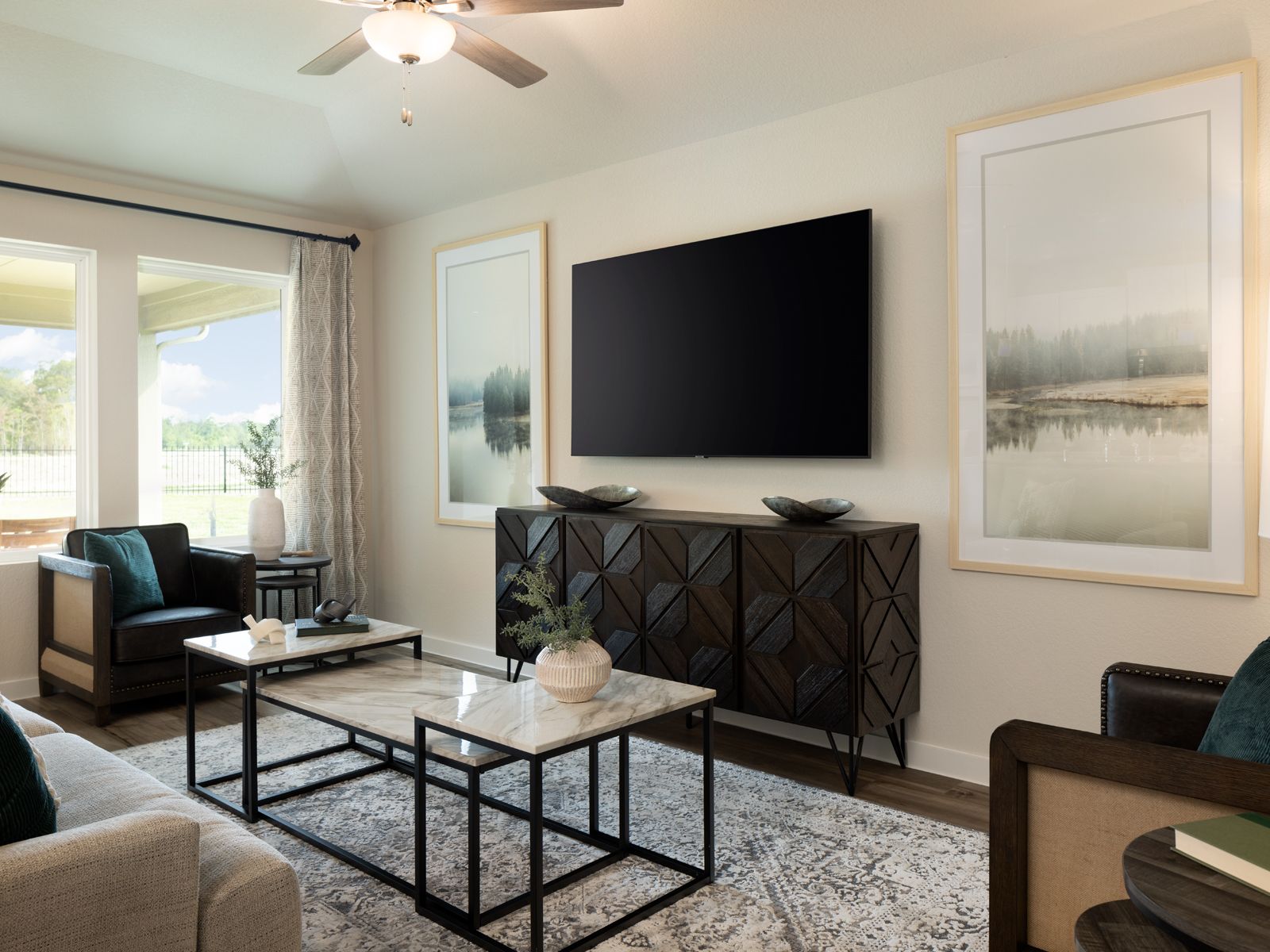 The living area is perfect for spending time with friends and family.