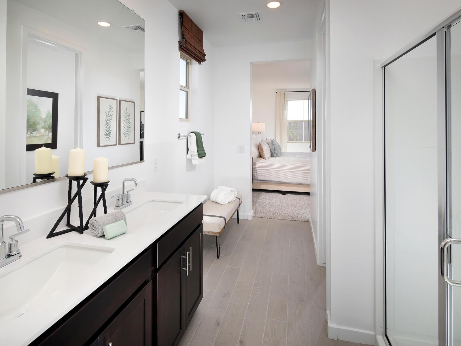 Primary Bath in Mason Floorplan at The Enclave on Olive