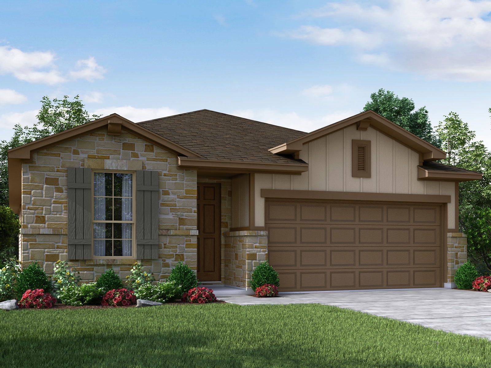 Front exterior render, elevation T.