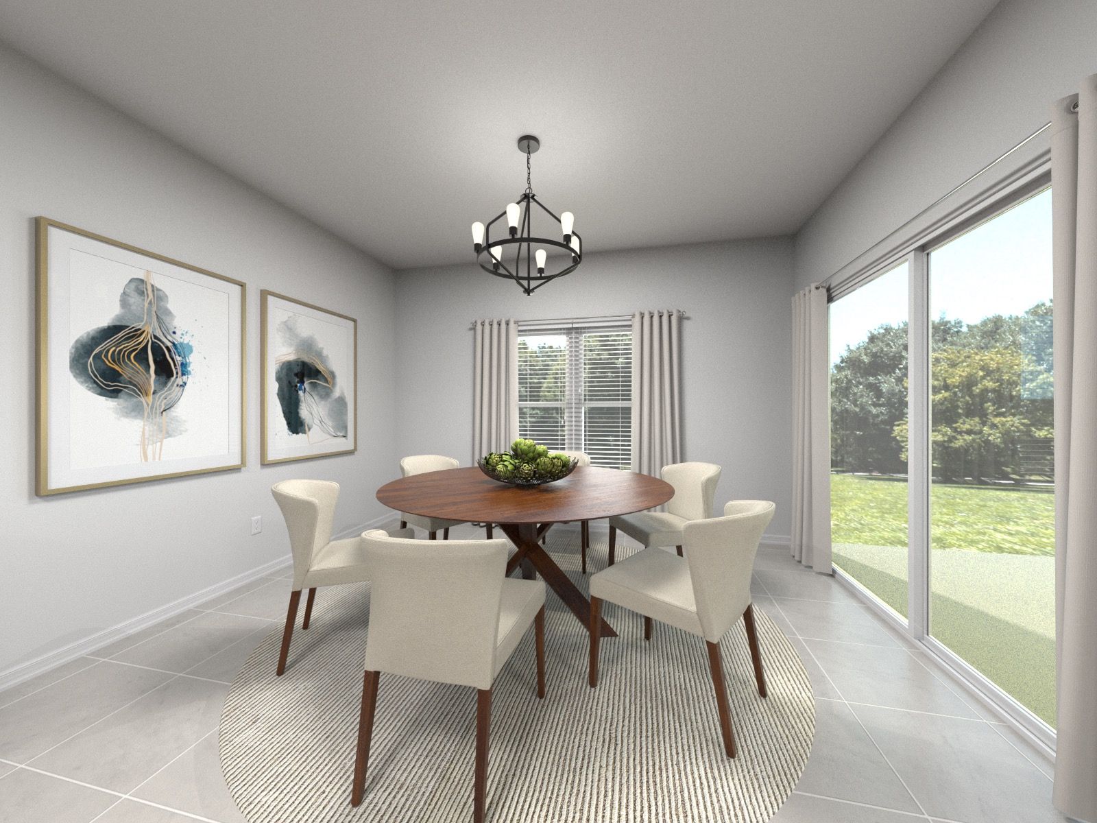 Rendering of the Griffin dining room.