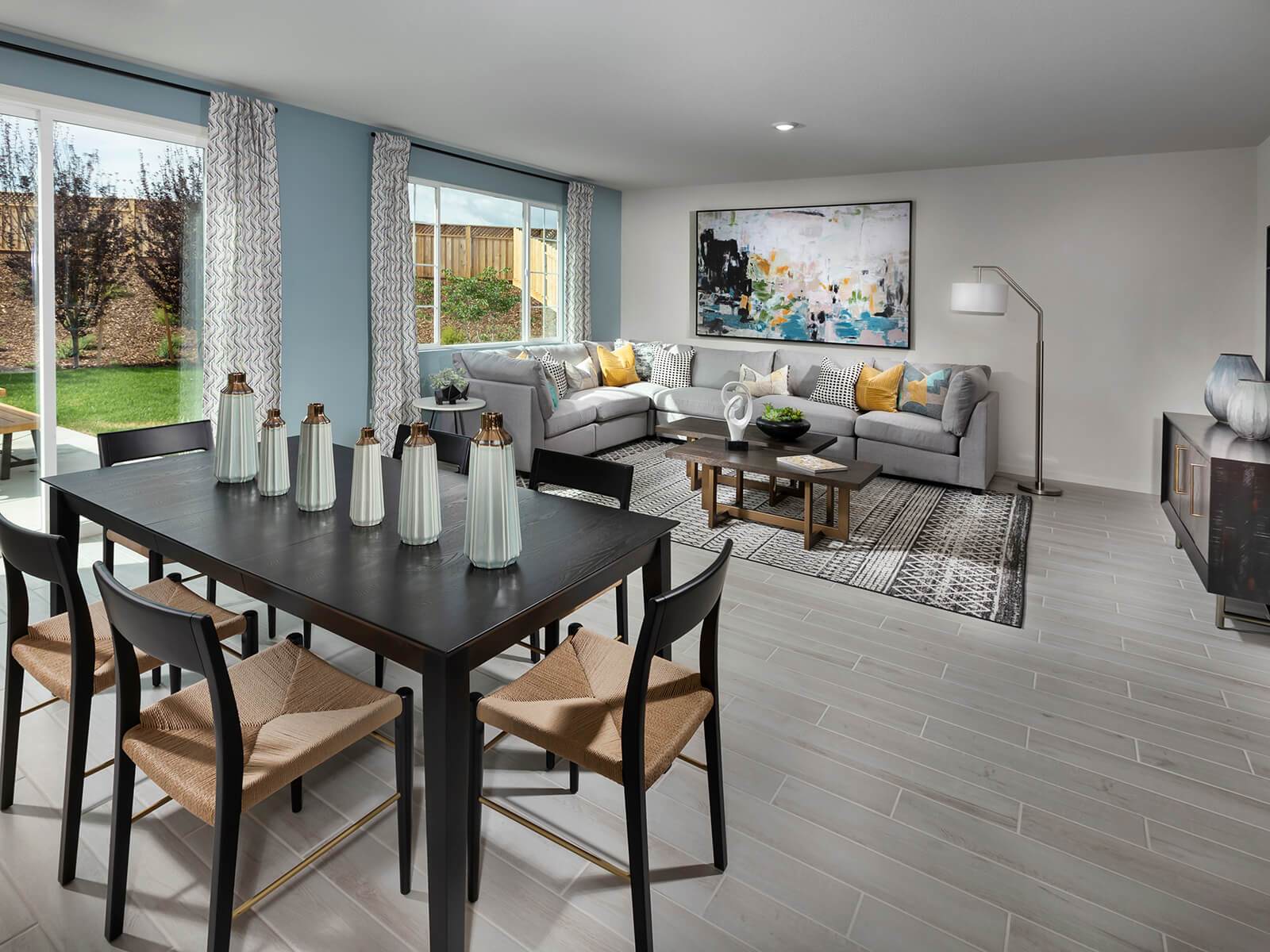 Residence 1 dining room modeled at a nearby Meritage community.