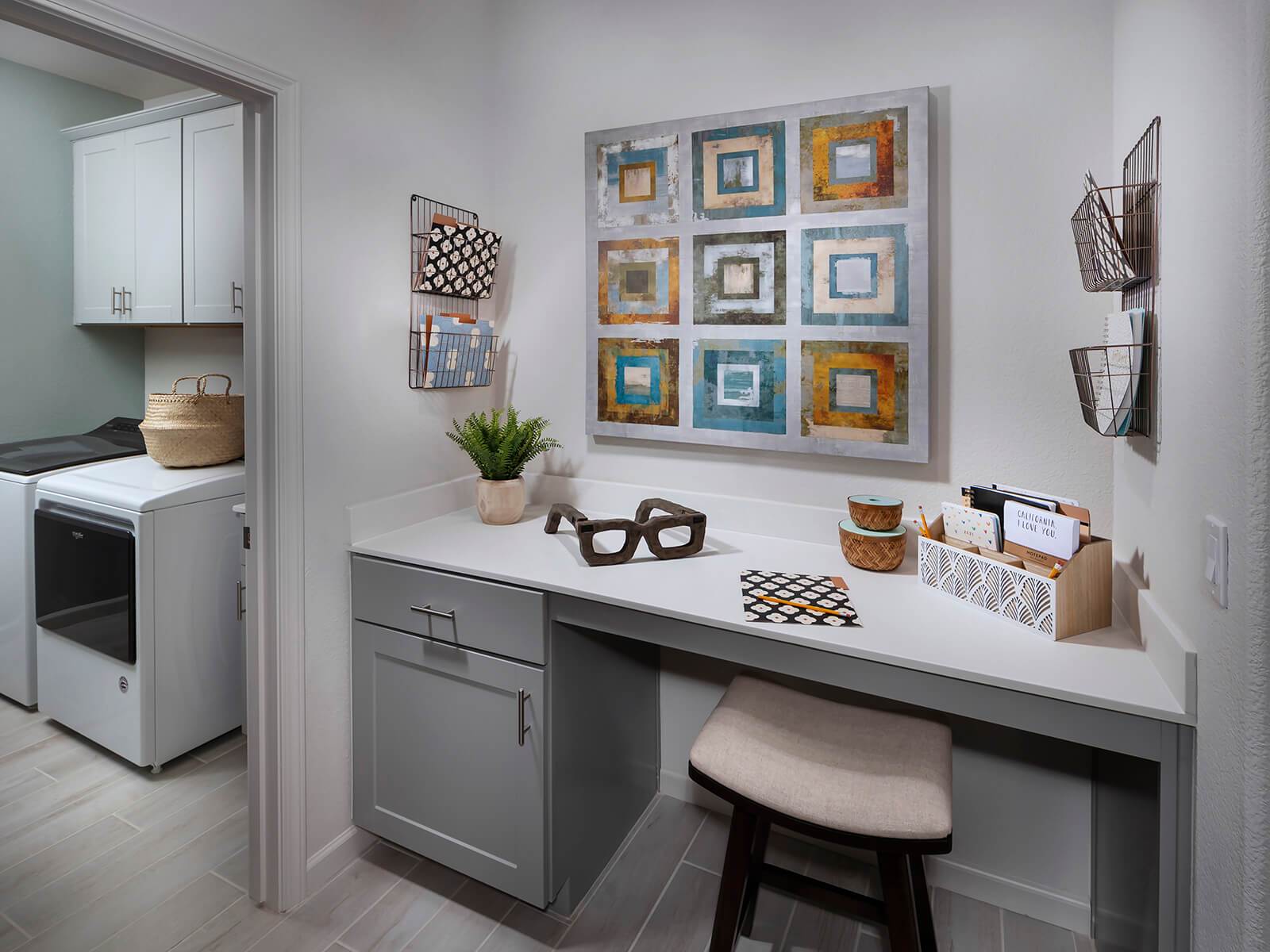 Residence 1 study nook modeled at a nearby Meritage community.