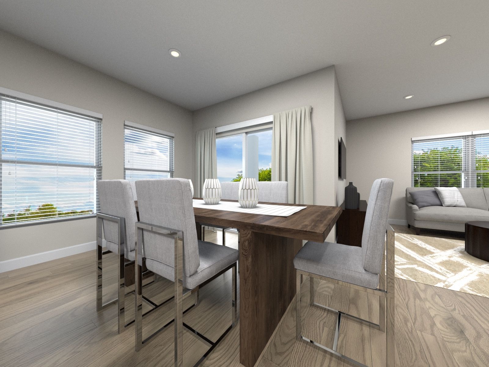 Virtual rendering of dining room in the Cholla floorplan