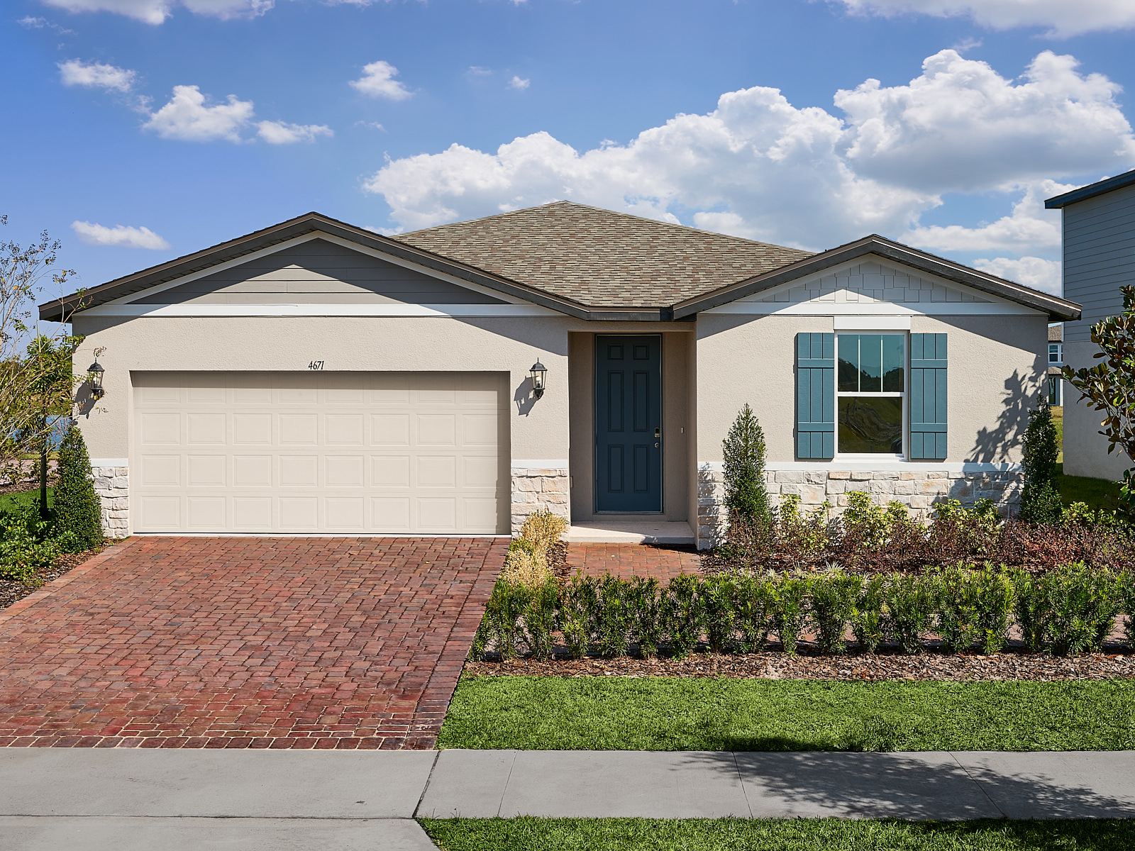 Exterior of the Foxglove plan modeled at The Meadow at Crossprairie