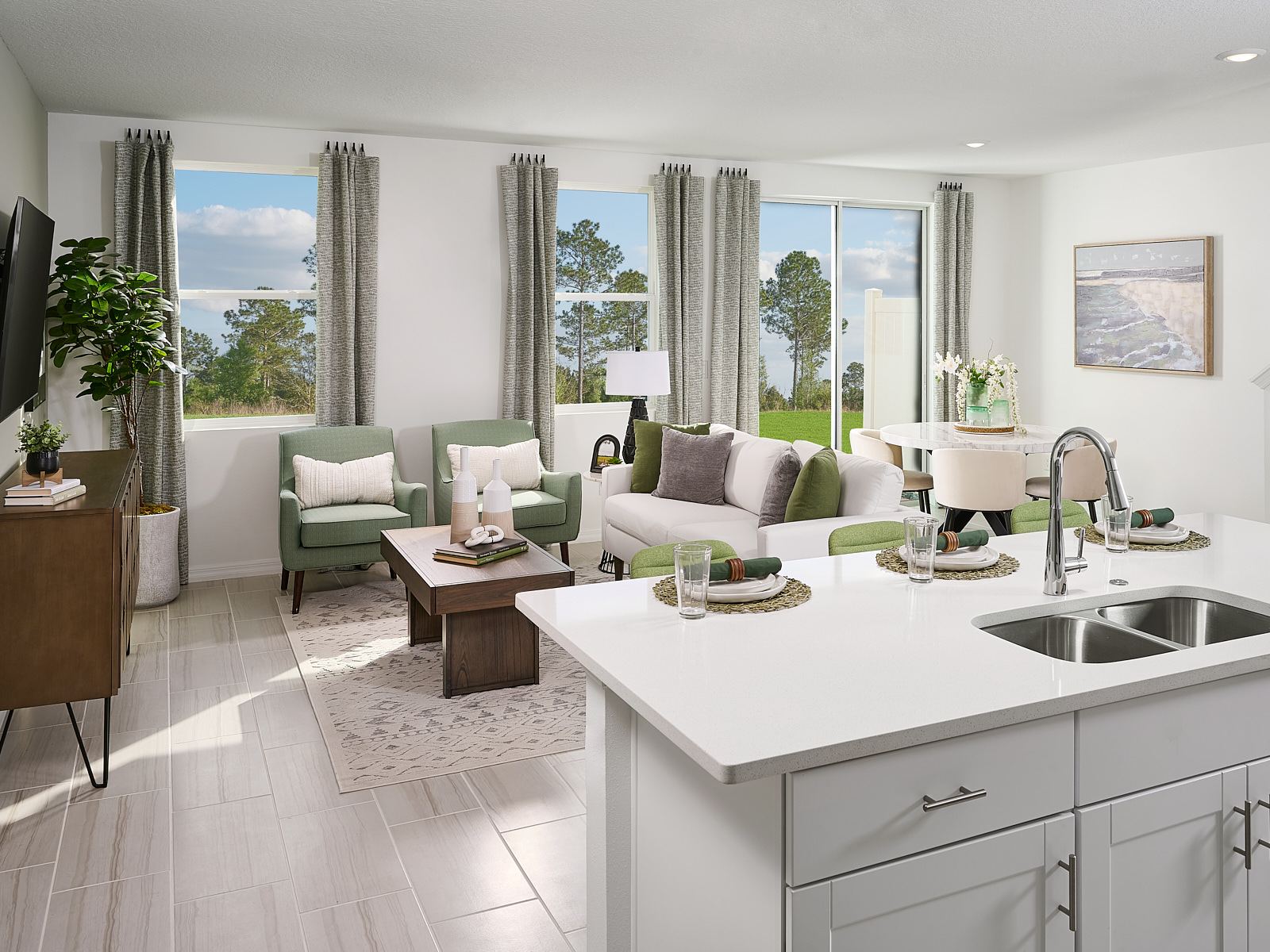 Great room in the Windsor floorplan at The Meadow at Crossprairie