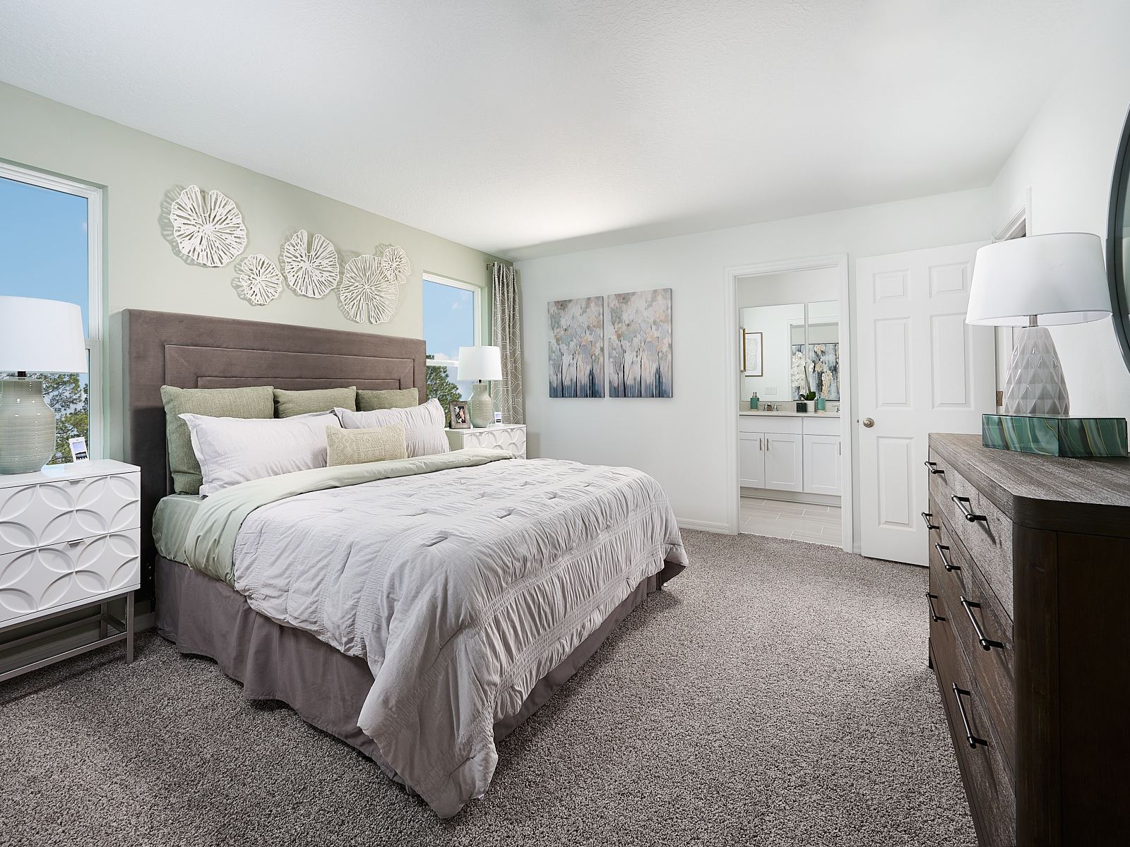 Primary bedroom in the Windsor floorplan at The Meadow at Crossprairie