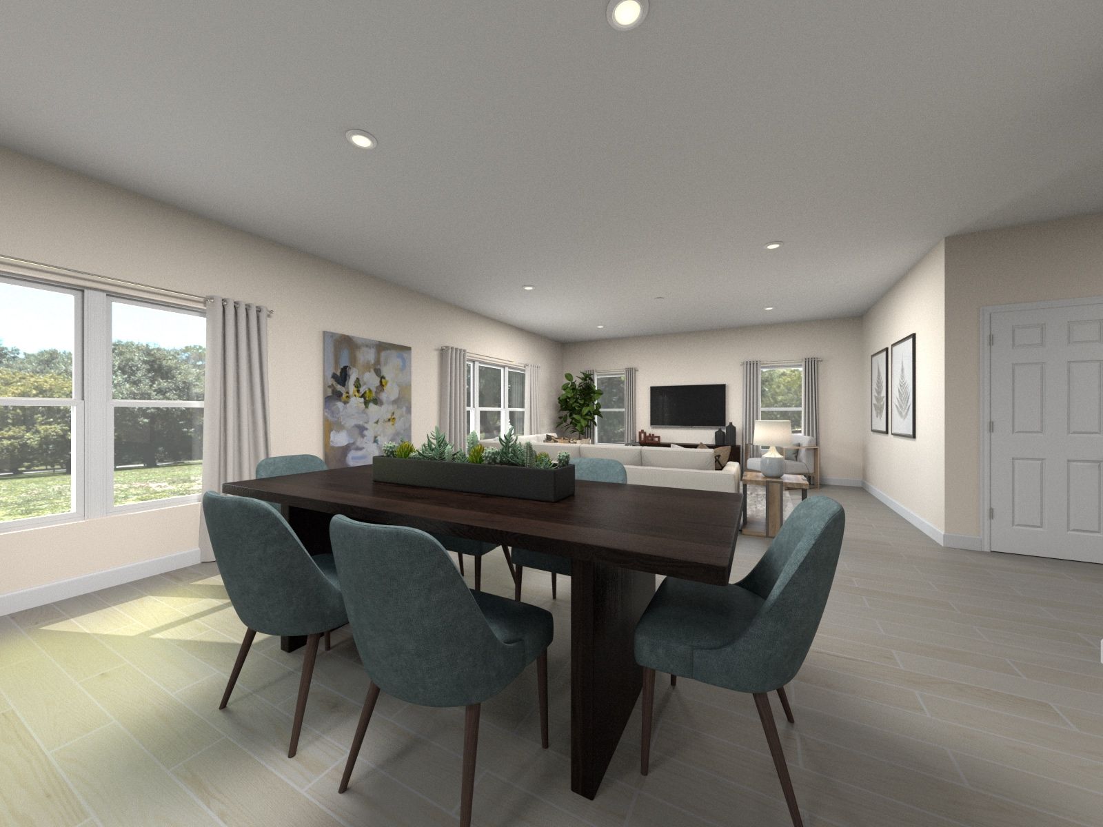 Residence 4 dining room staged at a nearby Meritage community.