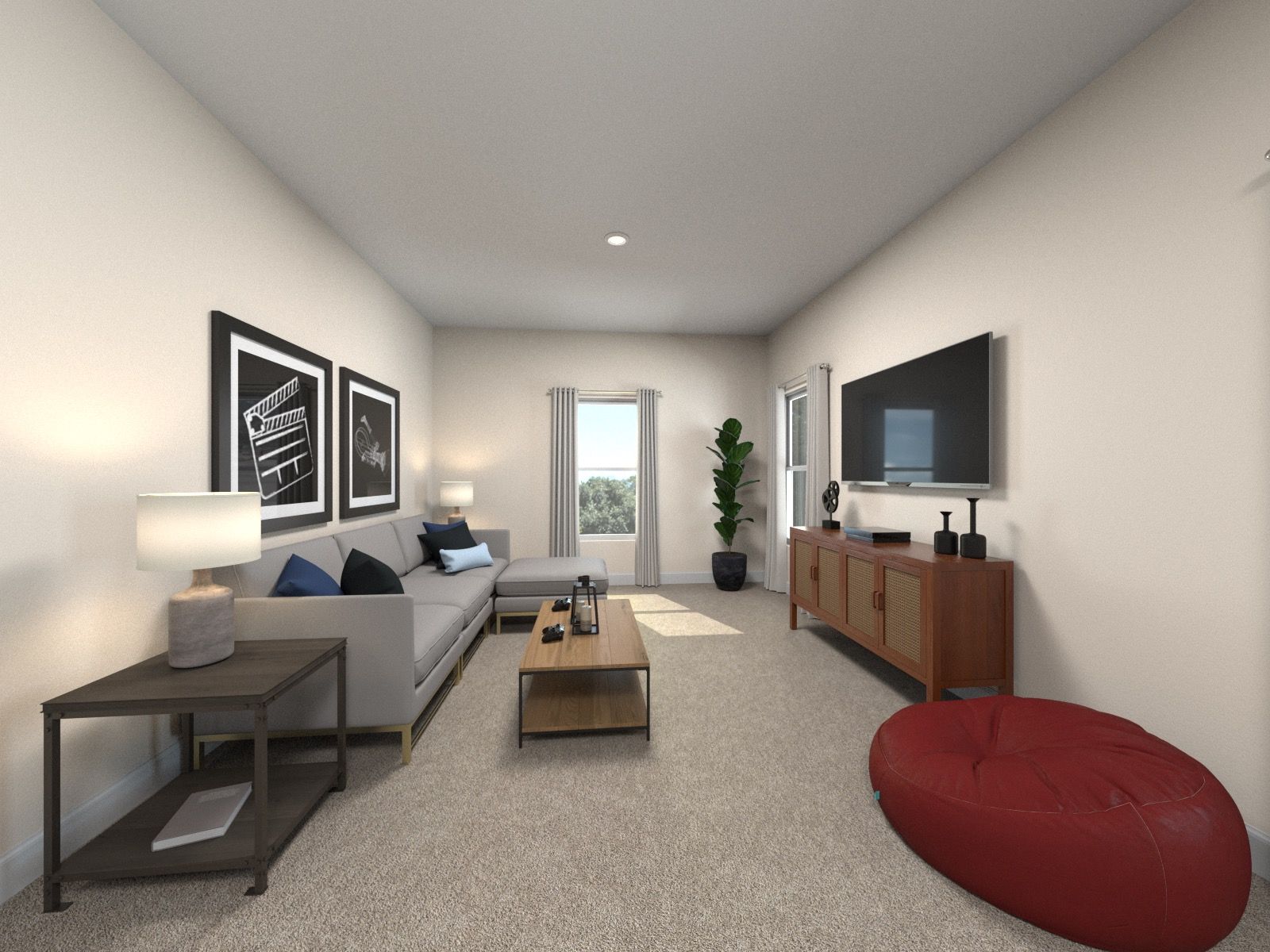 Residence 4 loft staged at a nearby Meritage community.