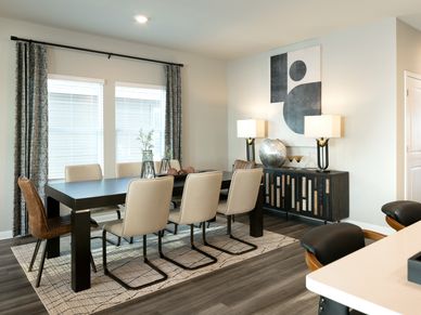 Bring together family and friends in the living and dining areas.