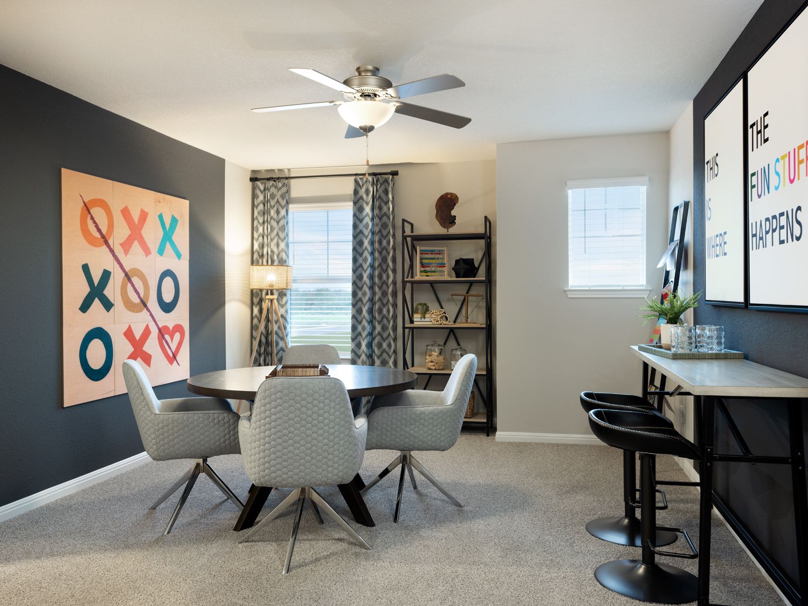 Play all the games in the game room.