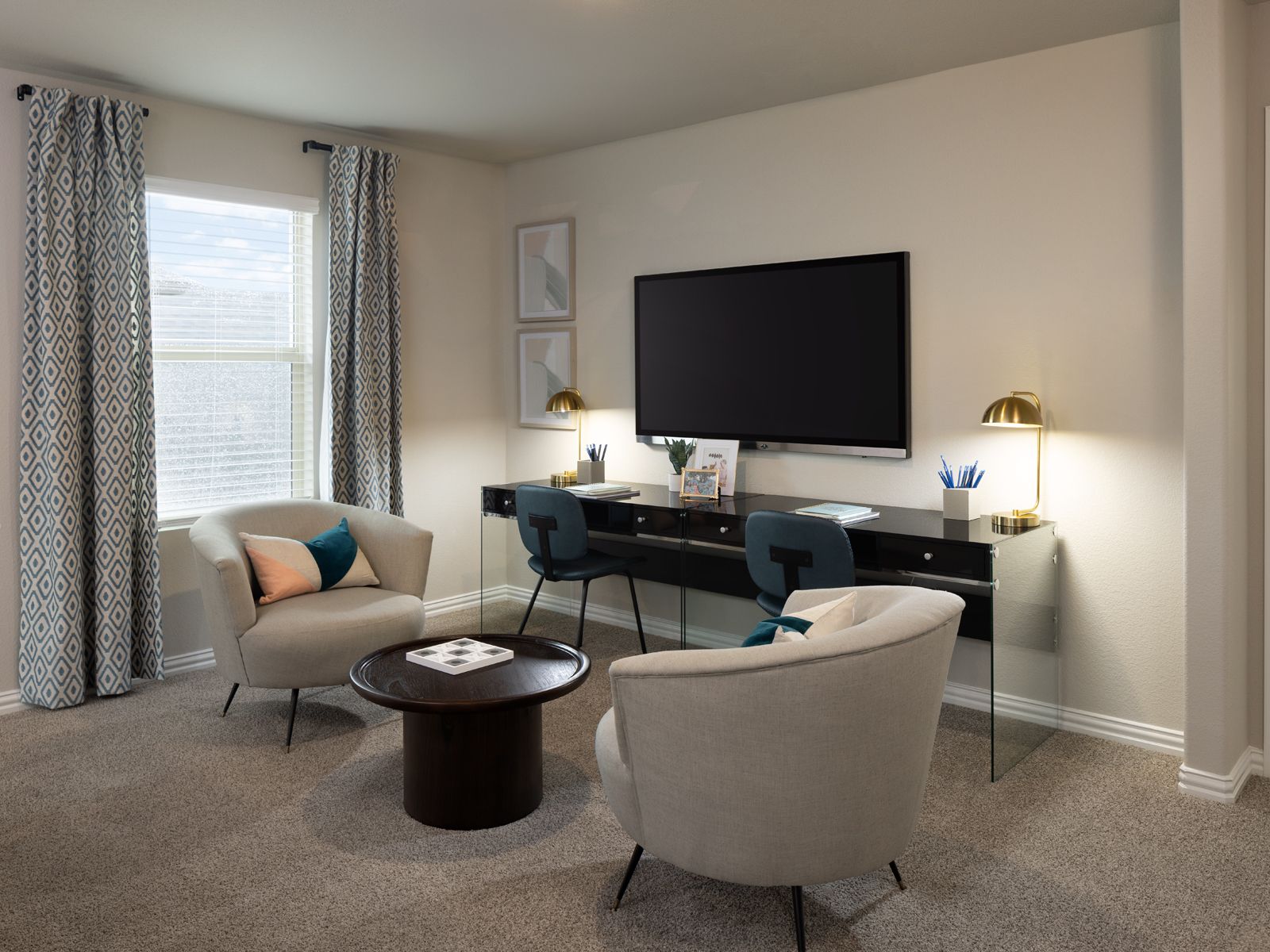 Flex space perfect for a home office or game room