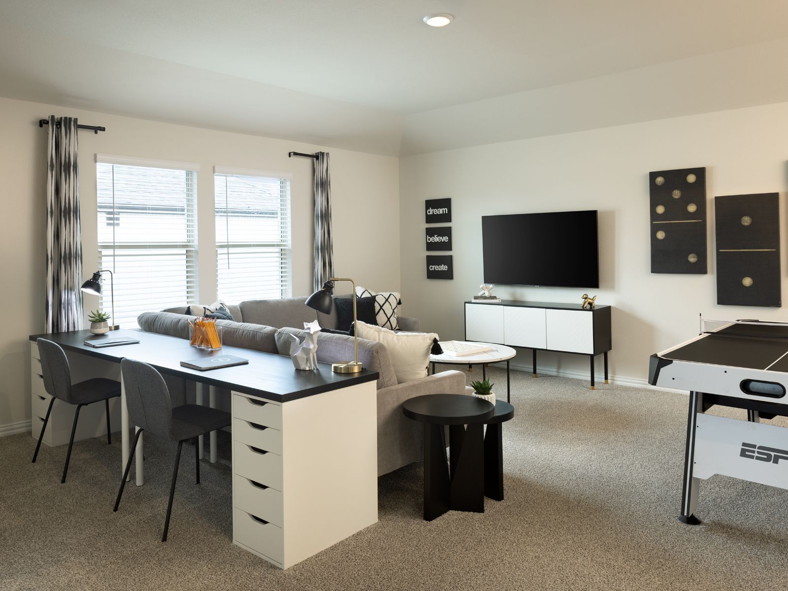 Enjoy entertaining in the upstairs game room