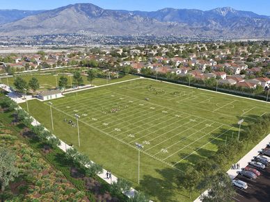 Proposed future city park complete with a baseball field, soccer fields and football fields.