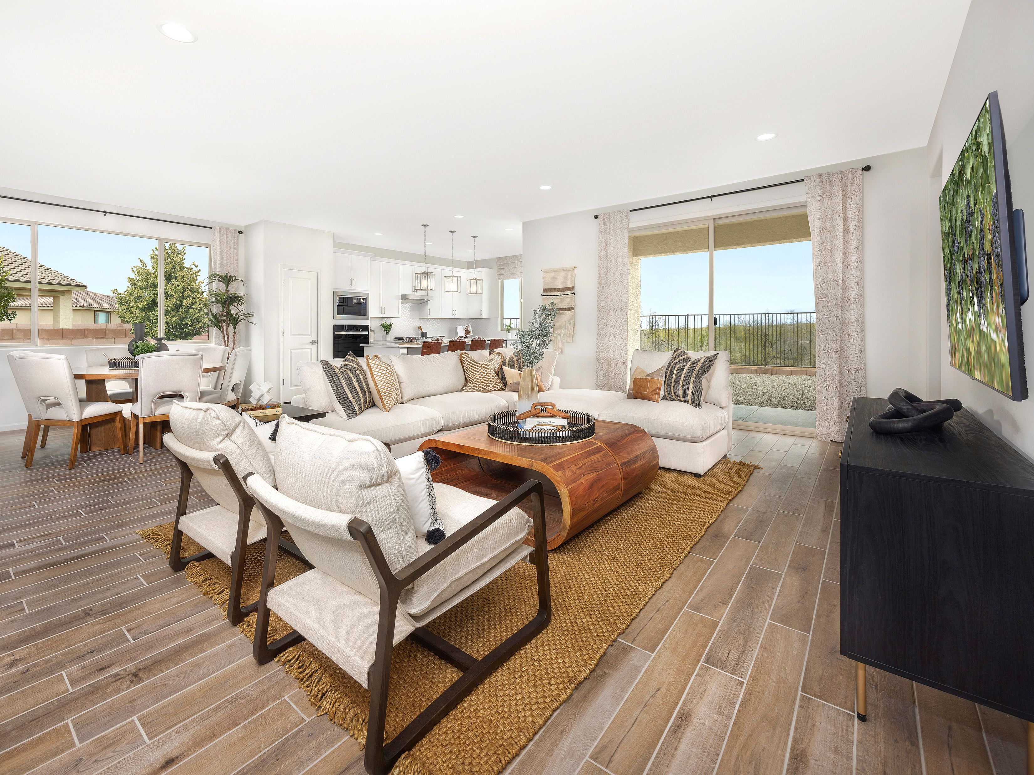 Greatroom in the Palo Verde floorplan at Arbor at Madera Highlands.