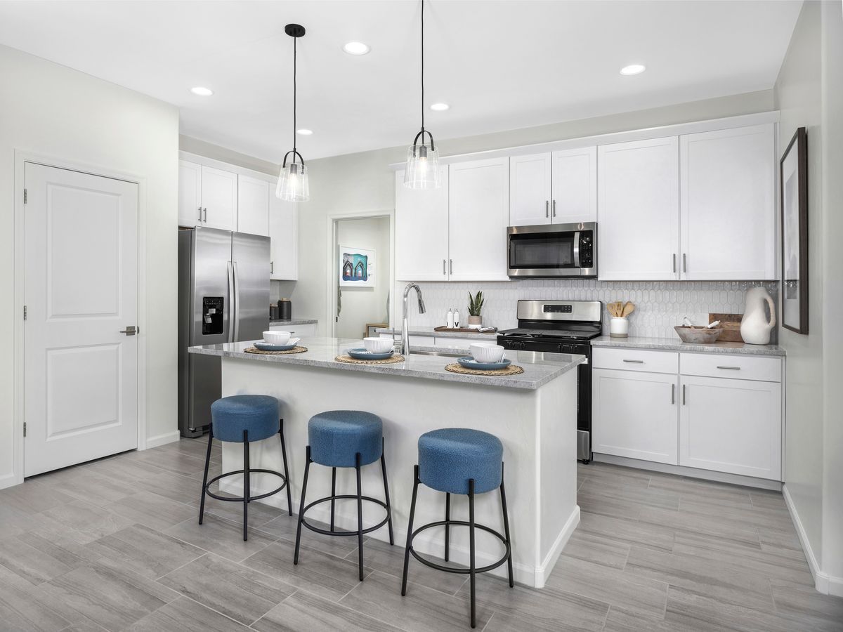Kitchen in the Grayson floorplan at Hanson Ridge.