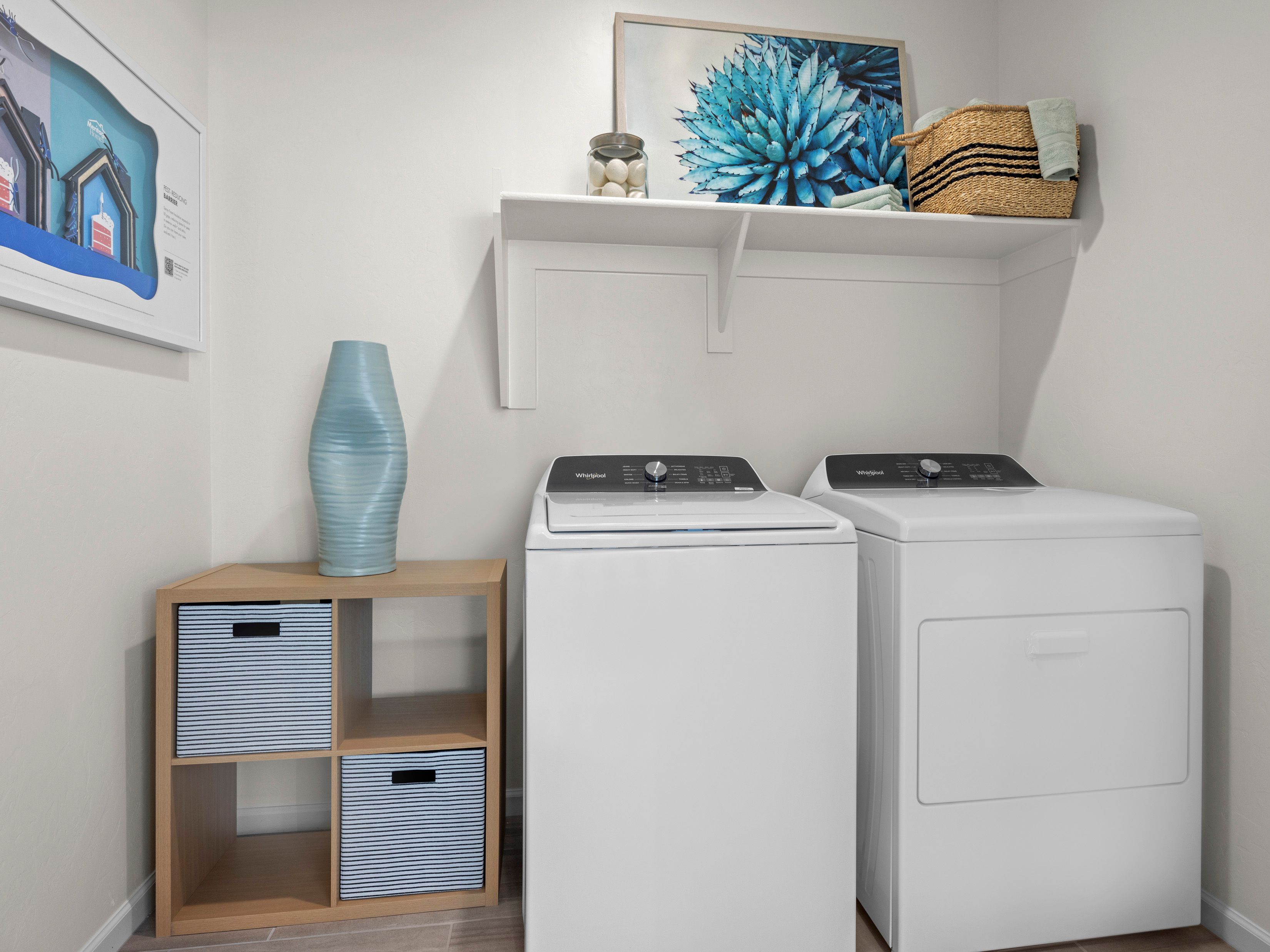 Laundry room in the Grayson floorplan at Hanson Ridge.