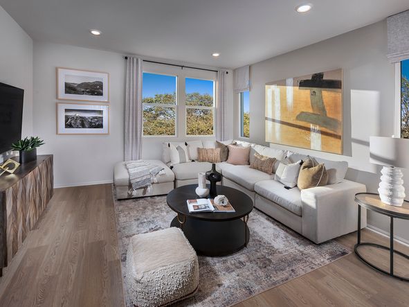 Cozy up in the great room for movie nights with the family.