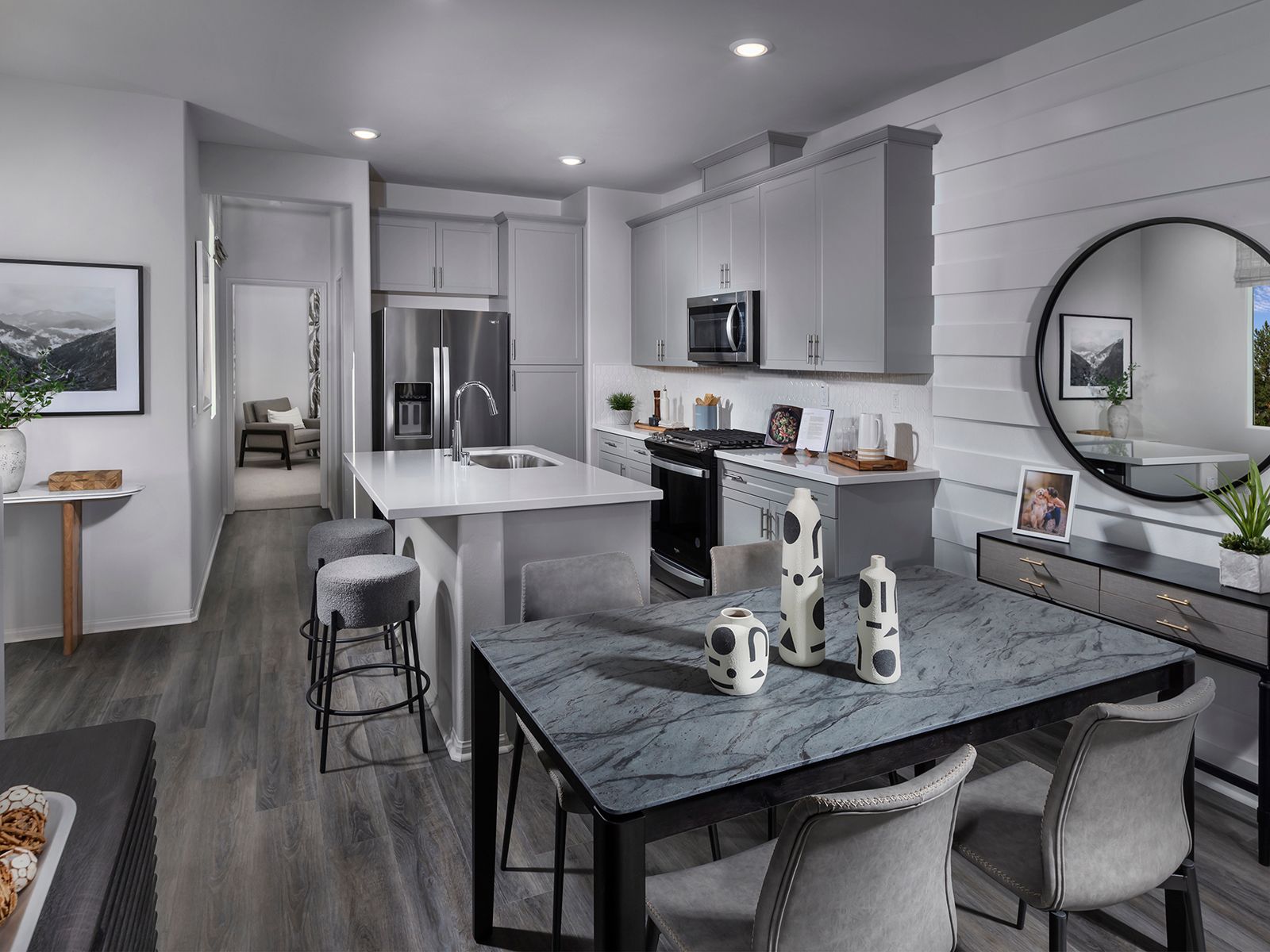 Residence 2 interior image modeled at a nearby Meritage community.