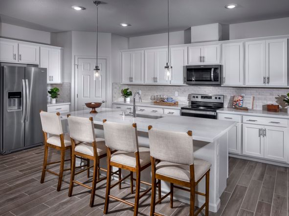 In the mornings, you can enjoy making your coffee in this chef-inspired kitchen.