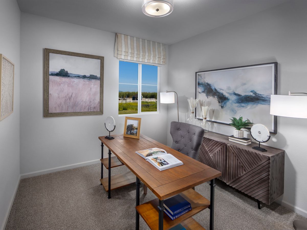 Use this flex space to create the perfect work from home office or study space.