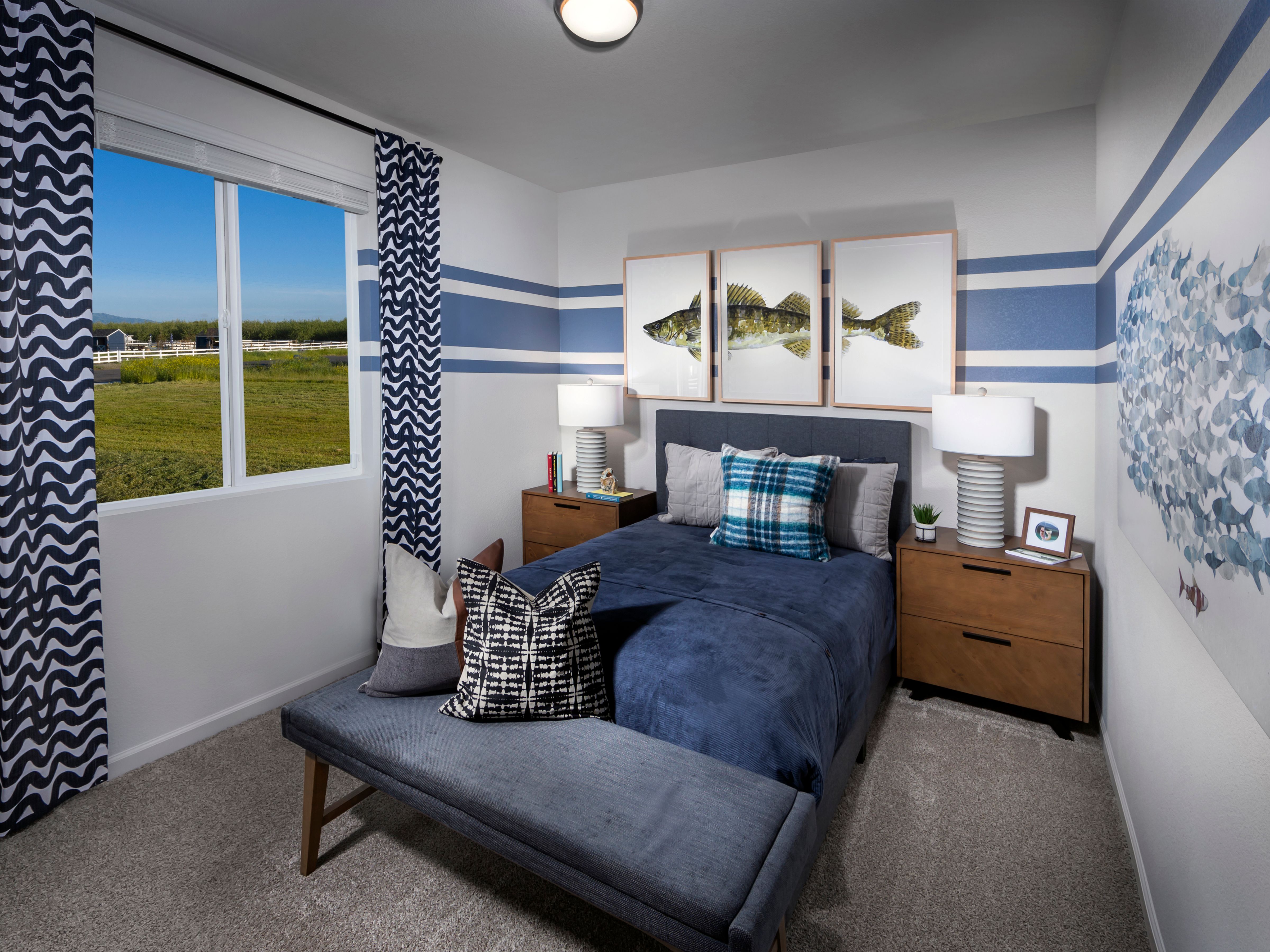 Bedroom at a Meritage Homes community in Winters, CA.