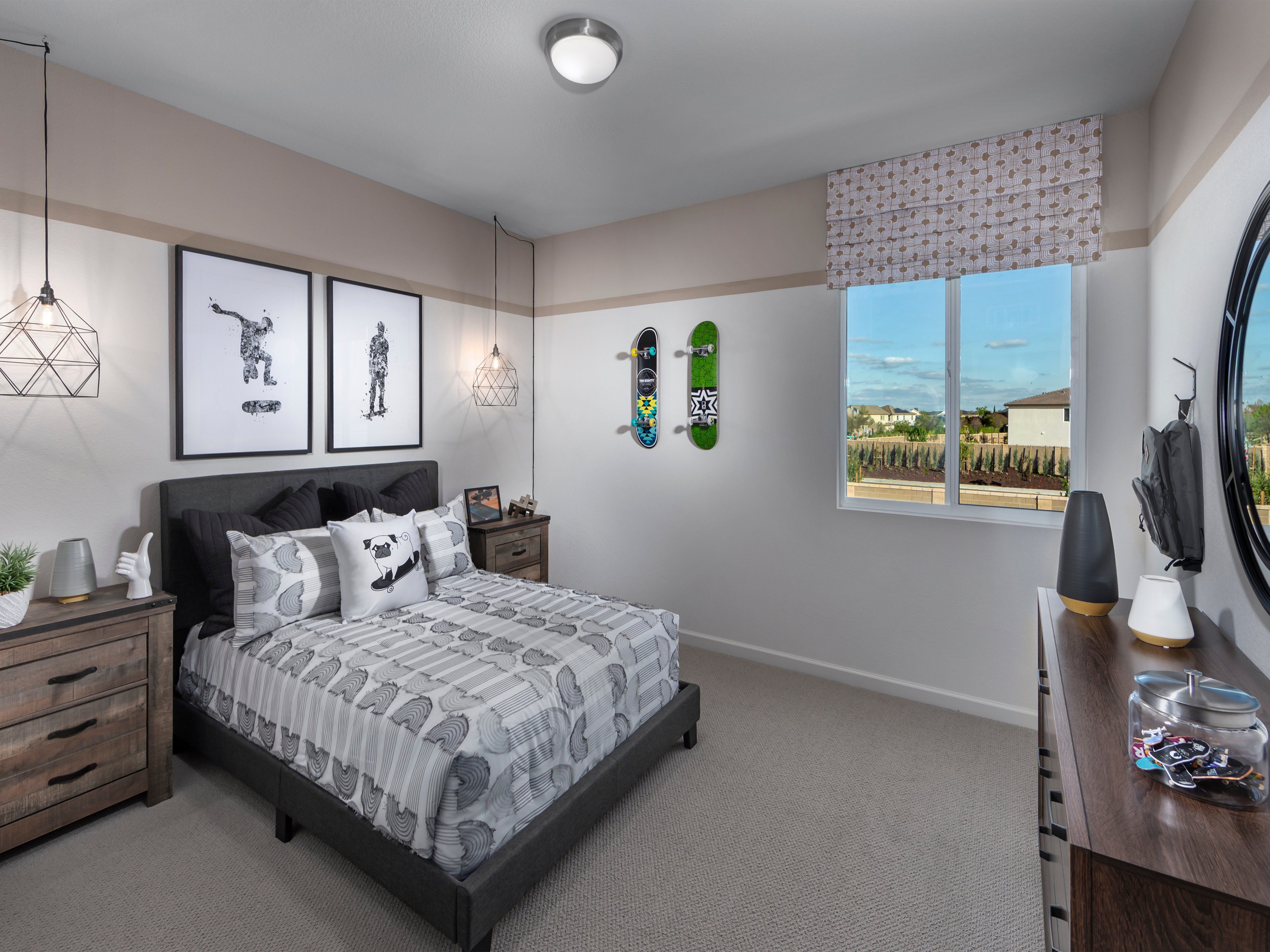 Bedroom in the 5028 floorplan at a Meritage Homes community in Manteca, CA.