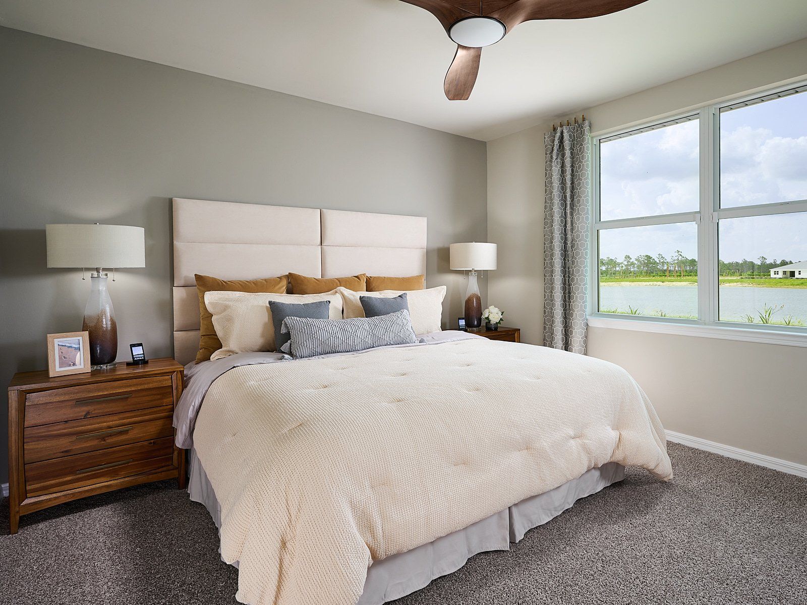 Primary bedroom modeled at Crescent Lakes at Babcock Ranch