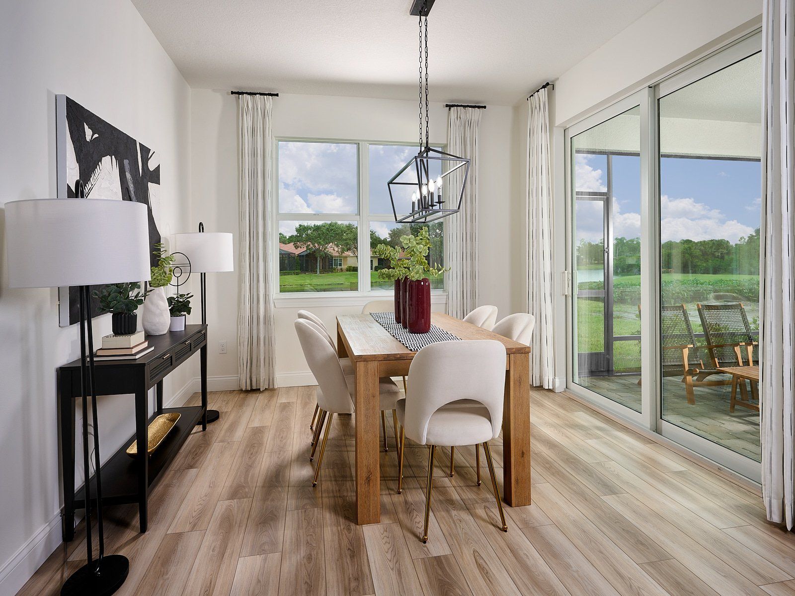 Dining room in the Emilia floorplan modeled at Azalea