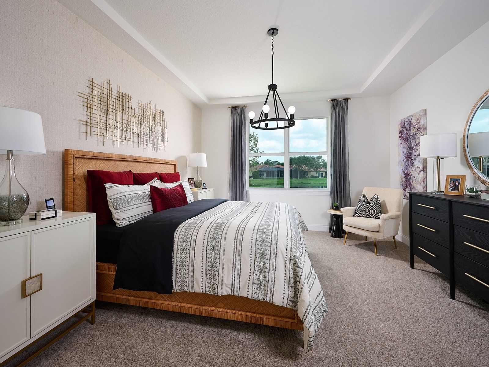 Primary bedroom in the Emilia floorplan modeled at Azalea