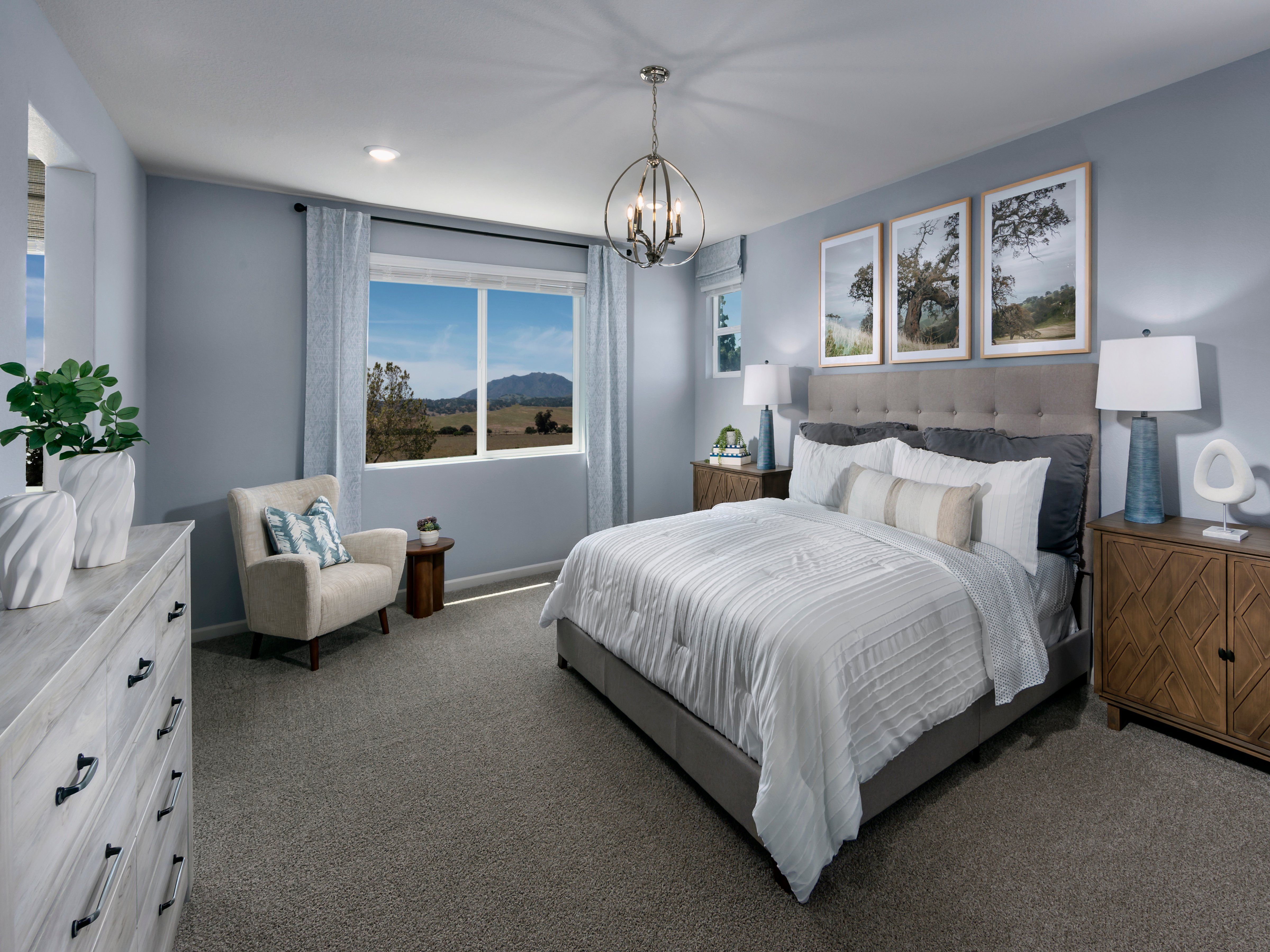 Primary bedroom in the 5025 floorplan at a Meritage Homes community in Antioch, CA.