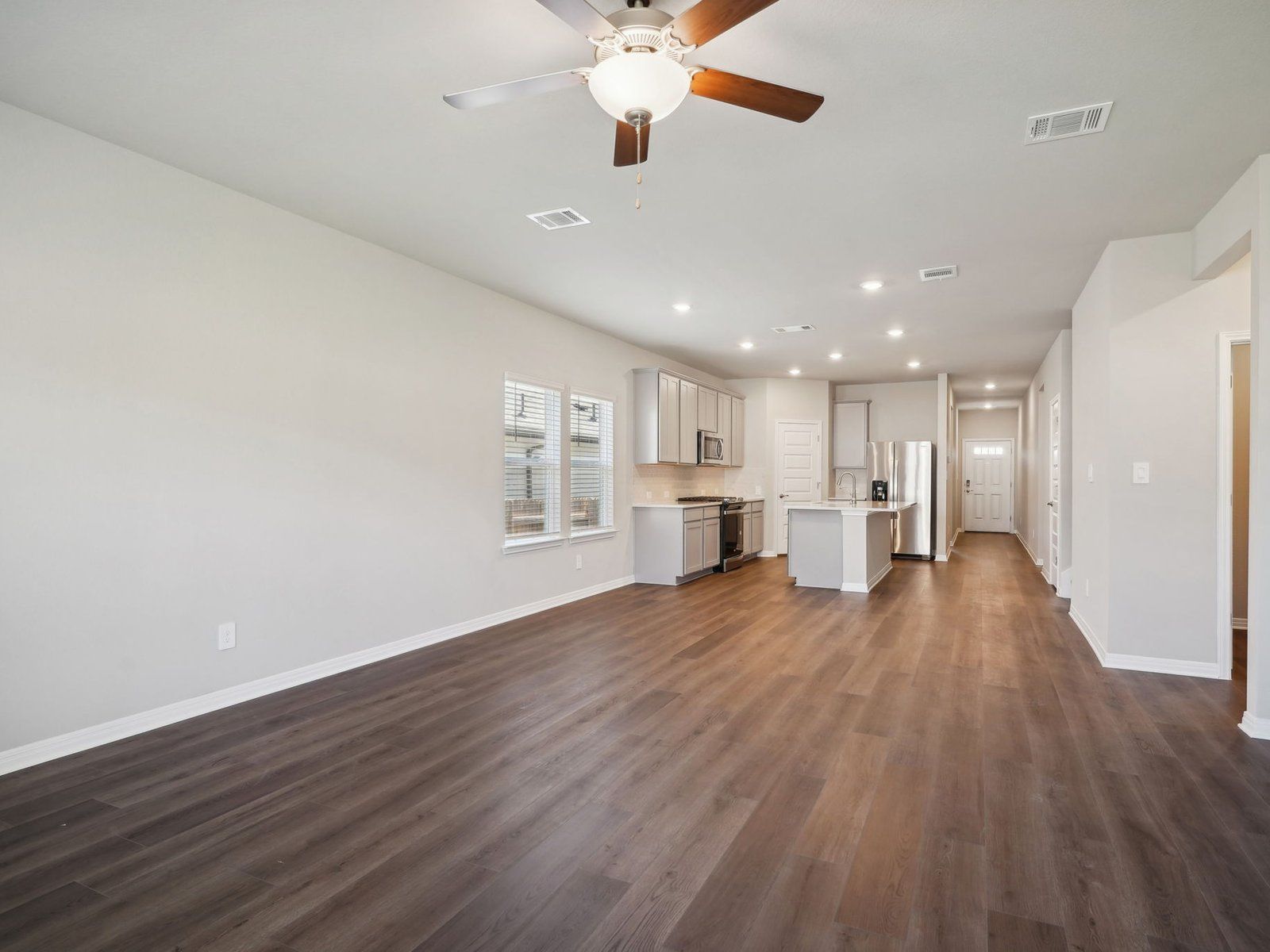 Kitchen, Living, and Dining Areas