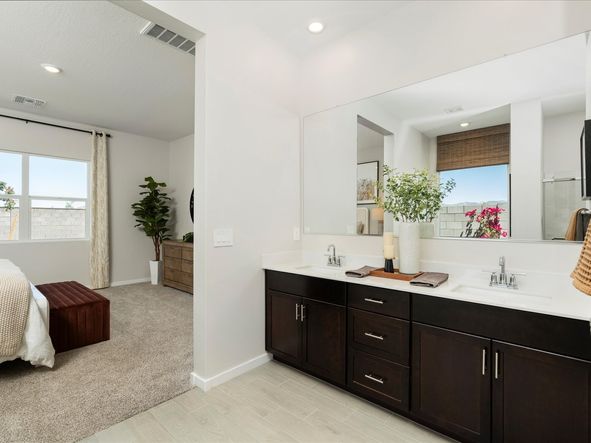 Primary Bath of Lennon Model Home at Abel Ranch