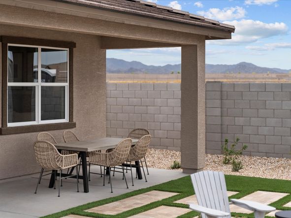 Backyard in the Lark Floorplan at Mesquite Mountain Ranch